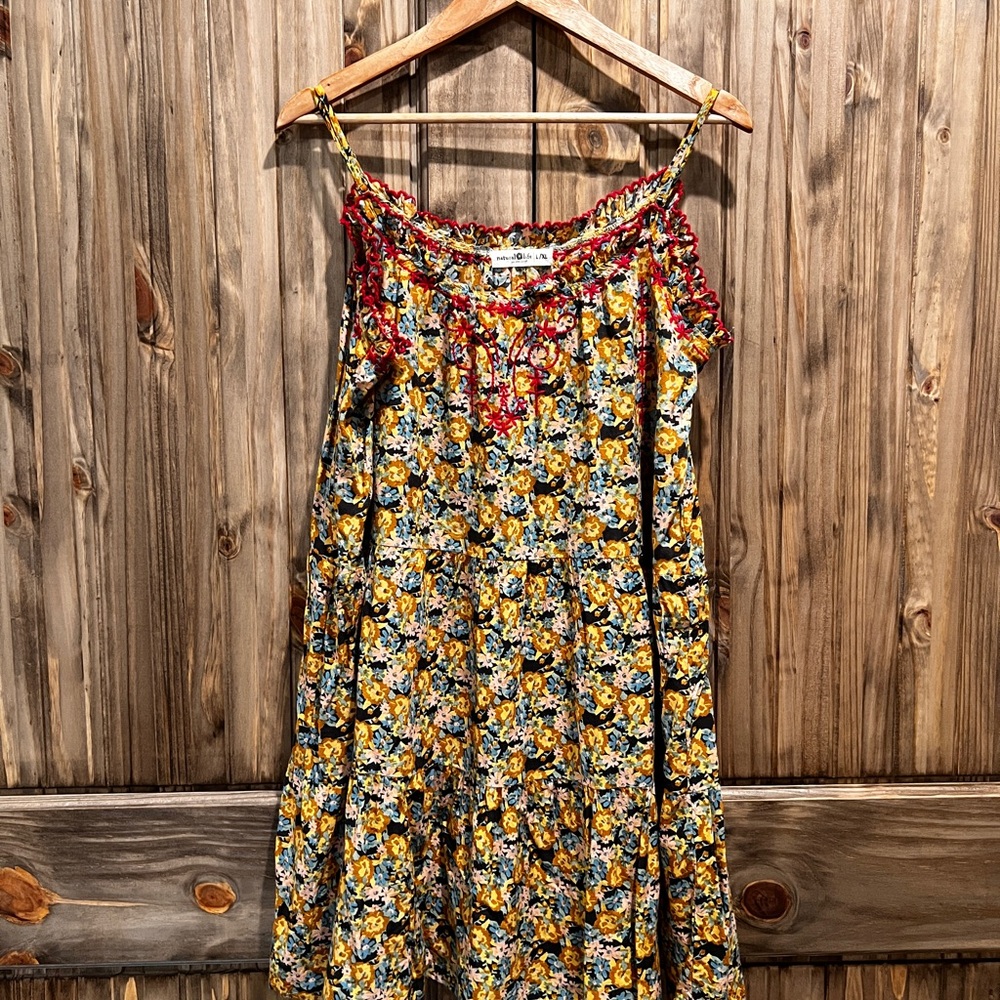 Natural Life Floral Mini Dress - Yellow and Magenta